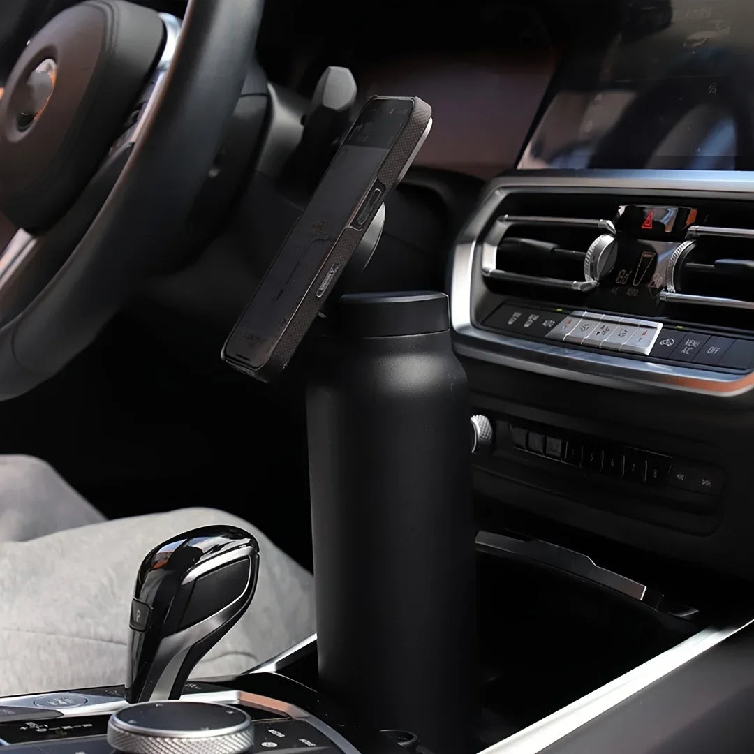 Stainless Steel Water Bottle with Phone Holder - Insulated, Foldable Tripod Stand for Outdoor, Car, Selfie Use - 700Ml