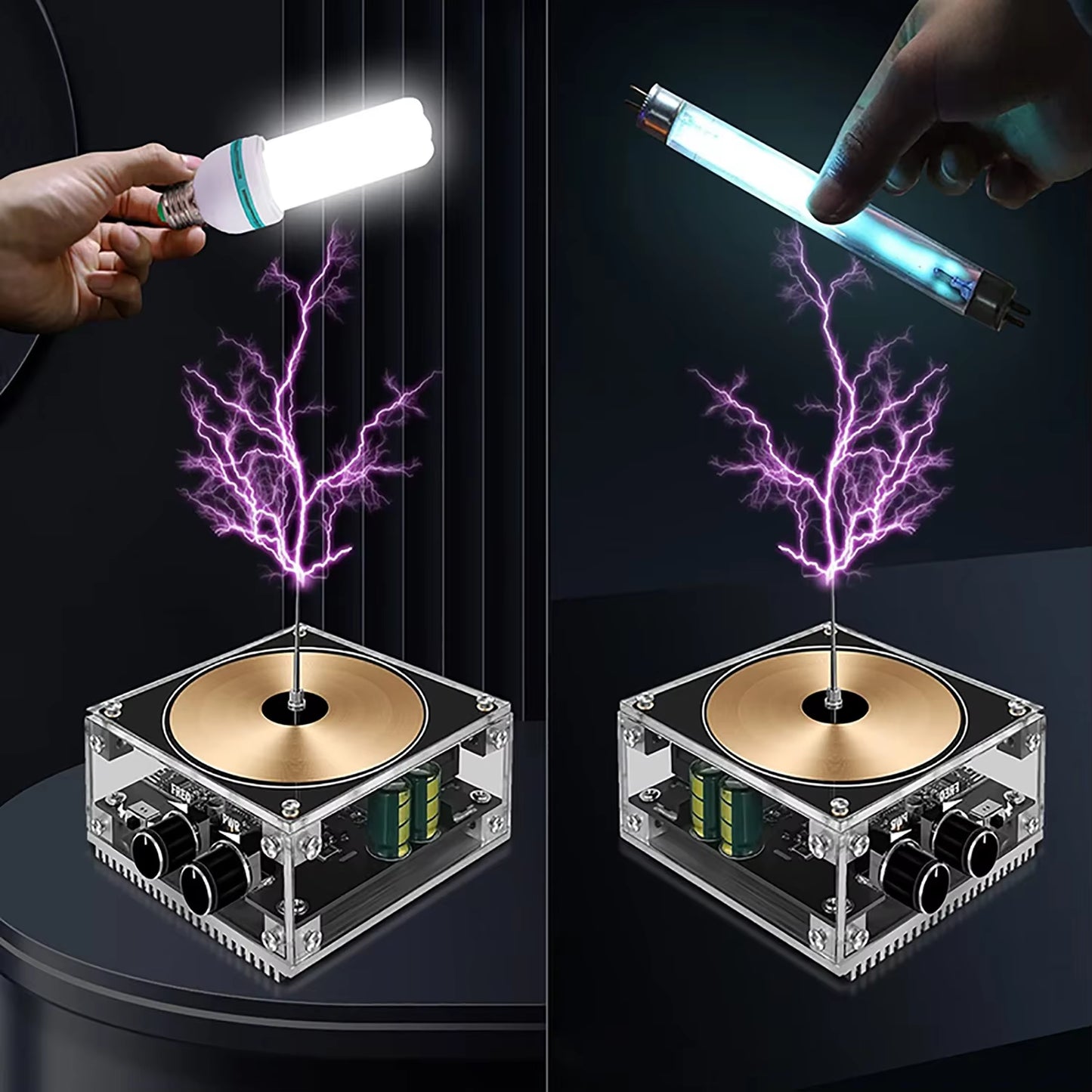 Revolutionary Multi-Function Tesla Coil Speaker - Wireless Music & Stunning Light Show for Science Lovers!
