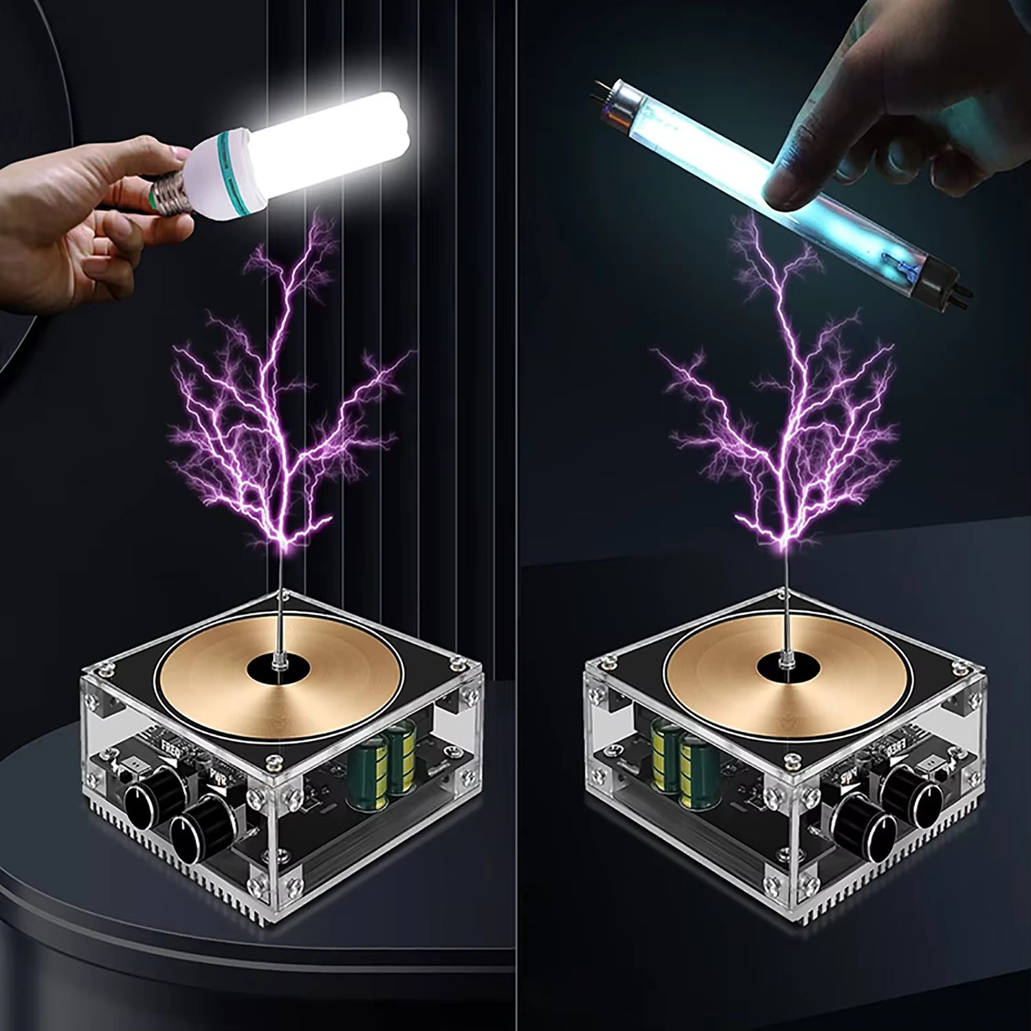 Revolutionary Multi-Function Tesla Coil Speaker - Wireless Music & Stunning Light Show for Science Lovers!